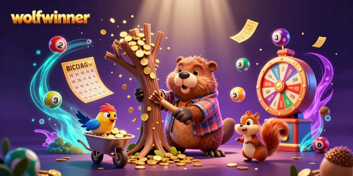 wolfwinner showcases an exciting casino scene with vibrant characters and dynamic elements.