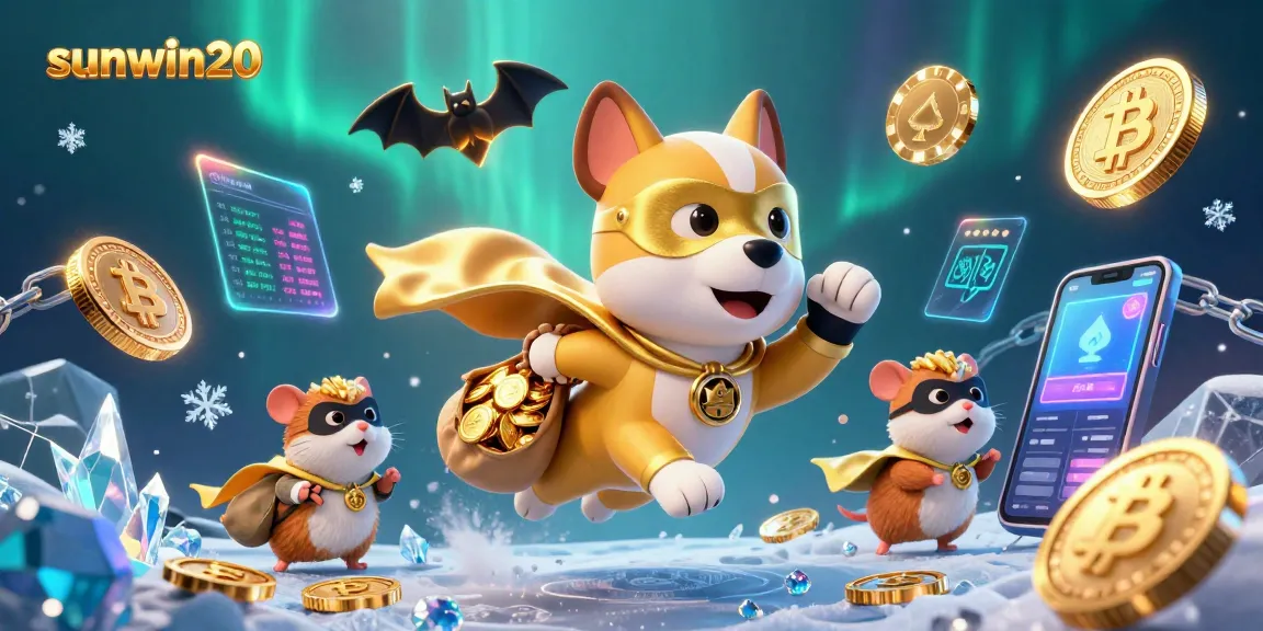 Experience the action-packed fun of sunwin20 with a superhero dog and hamster winning coins!