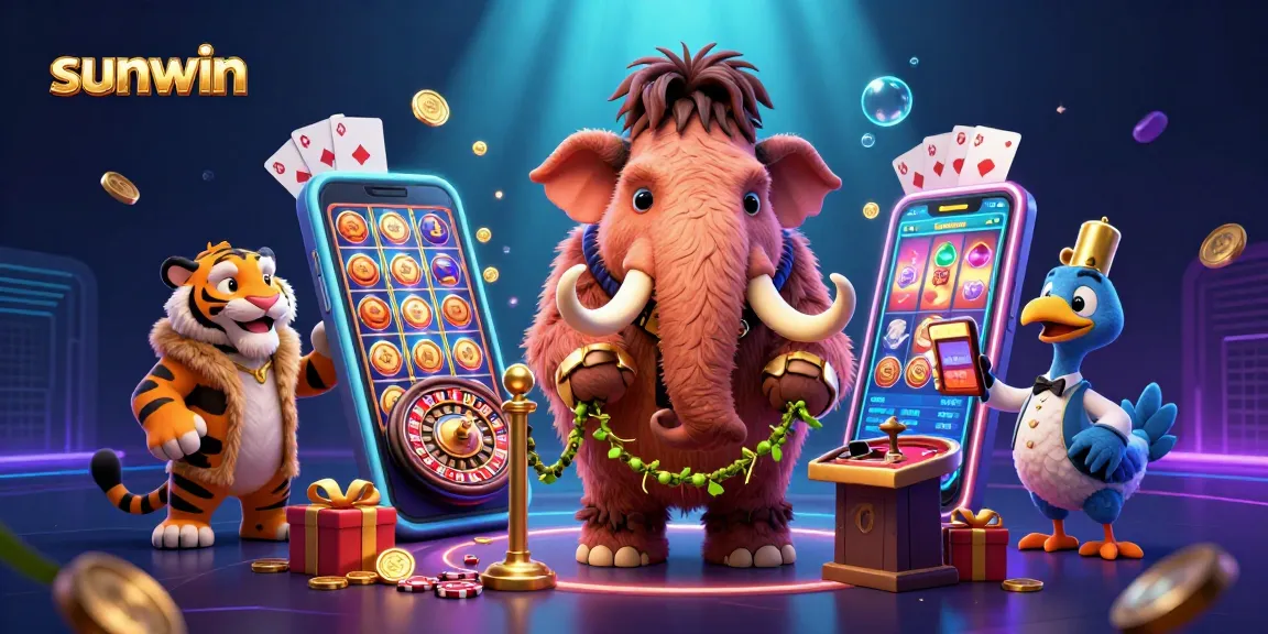 Experience the thrill at sunwin with dynamic casino scenes and vibrant game elements.